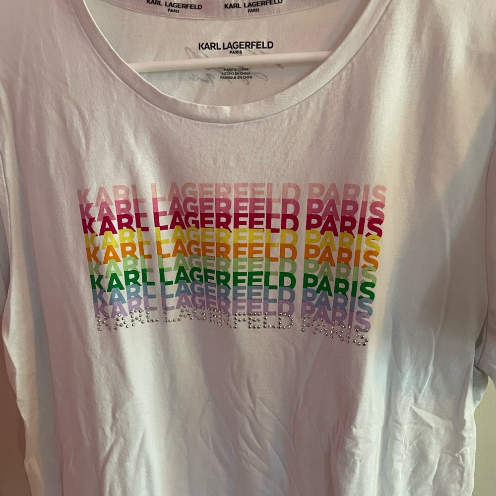 Karl Lagerfeld Rainbow print tee